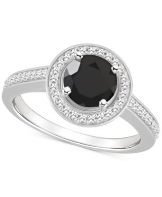 Cultured Freshwater Pearl & Diamond (1/5 ct. t.w.) Halo Ring in Sterling Silver (Also in Onyx, Labradorite & Turquoise)