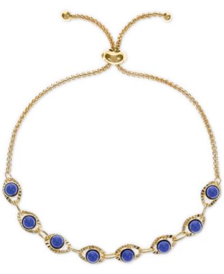 Photo 1 of Style & Co Gold-Tone Blue Bead Slider Bracelet, Created for Macy's
