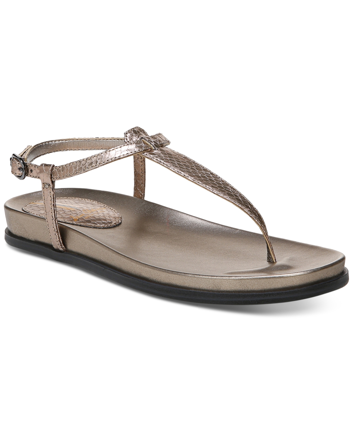 Sam Edelman Women's Naomi T-strap Footbed Sandals Women's Shoes In Pewter