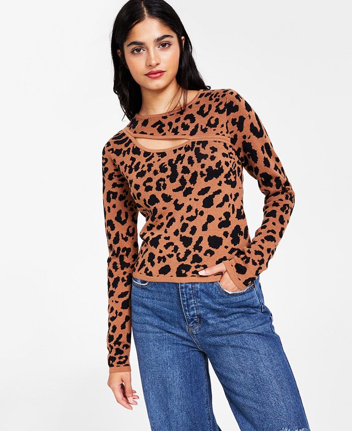 Macy's leopard sweater store