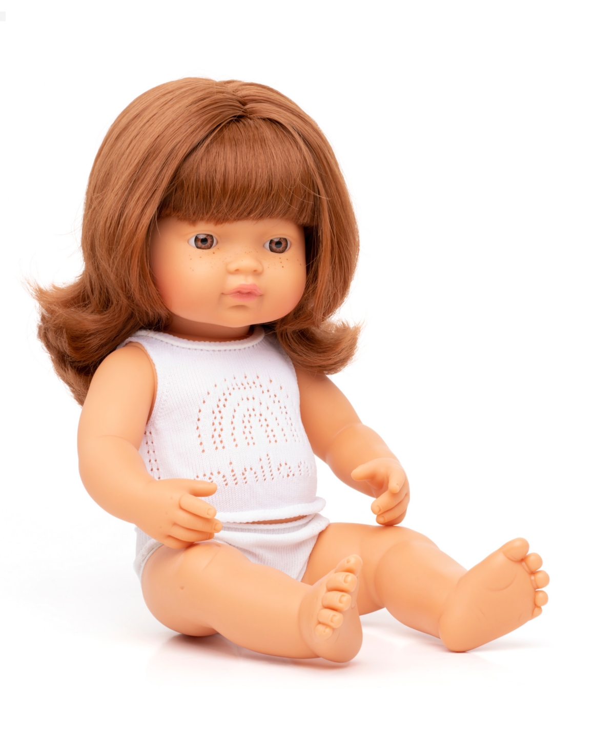 Miniland Kids' 15" Baby Doll Caucasian Redhead Girl Set , 3 Piece In No Color