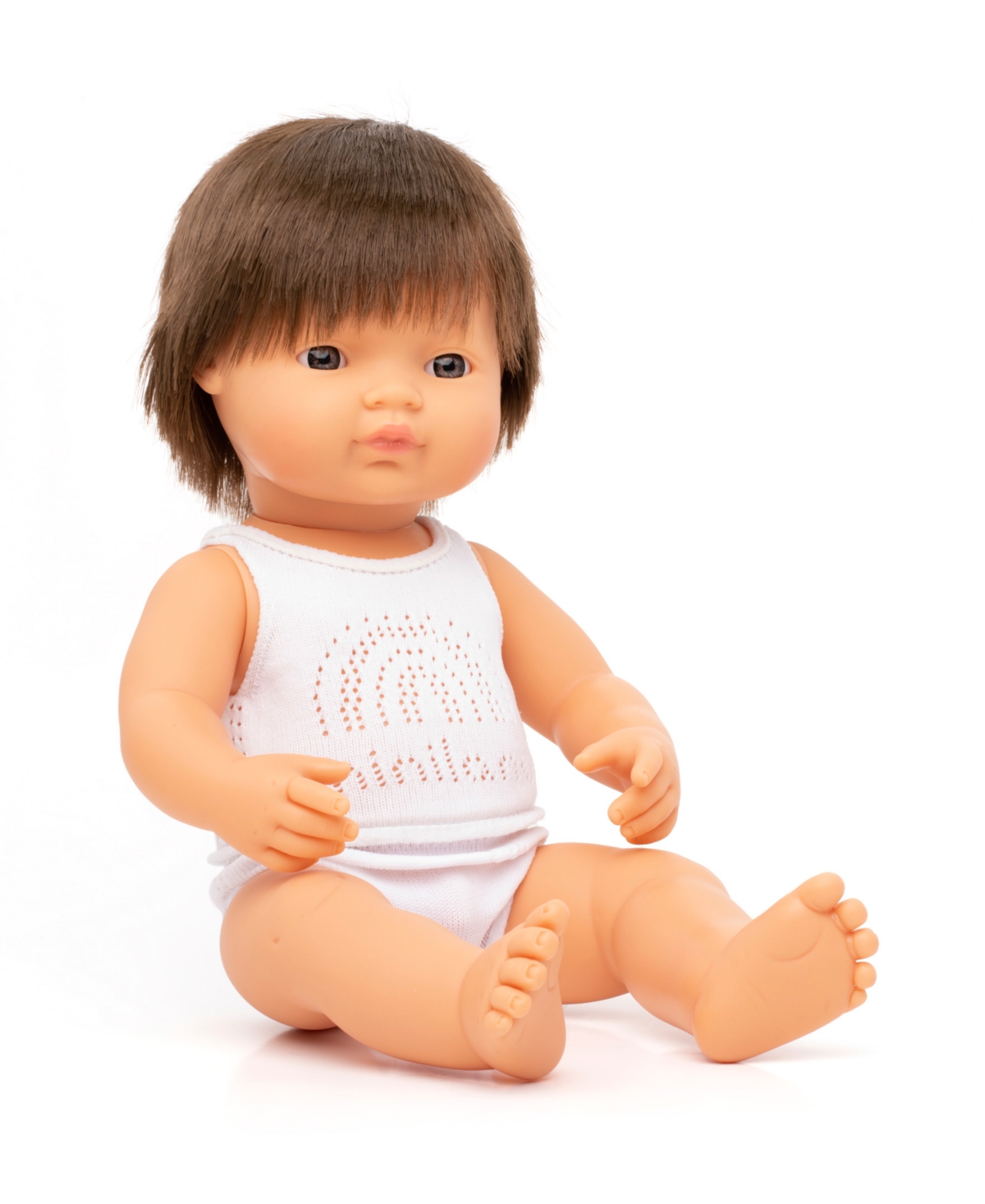 Miniland Kids' 15" Baby Doll Caucasian Brunette Boy Set, 3 Piece In No Color