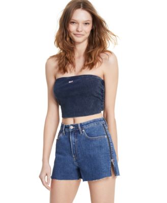 High-Rise Logo-Zipper Shorts