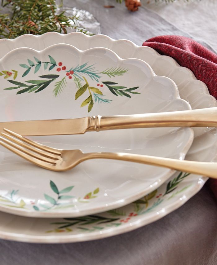 Lenox French Perle Berry Holly 12 Pc Dinnerware Set Service for 4
