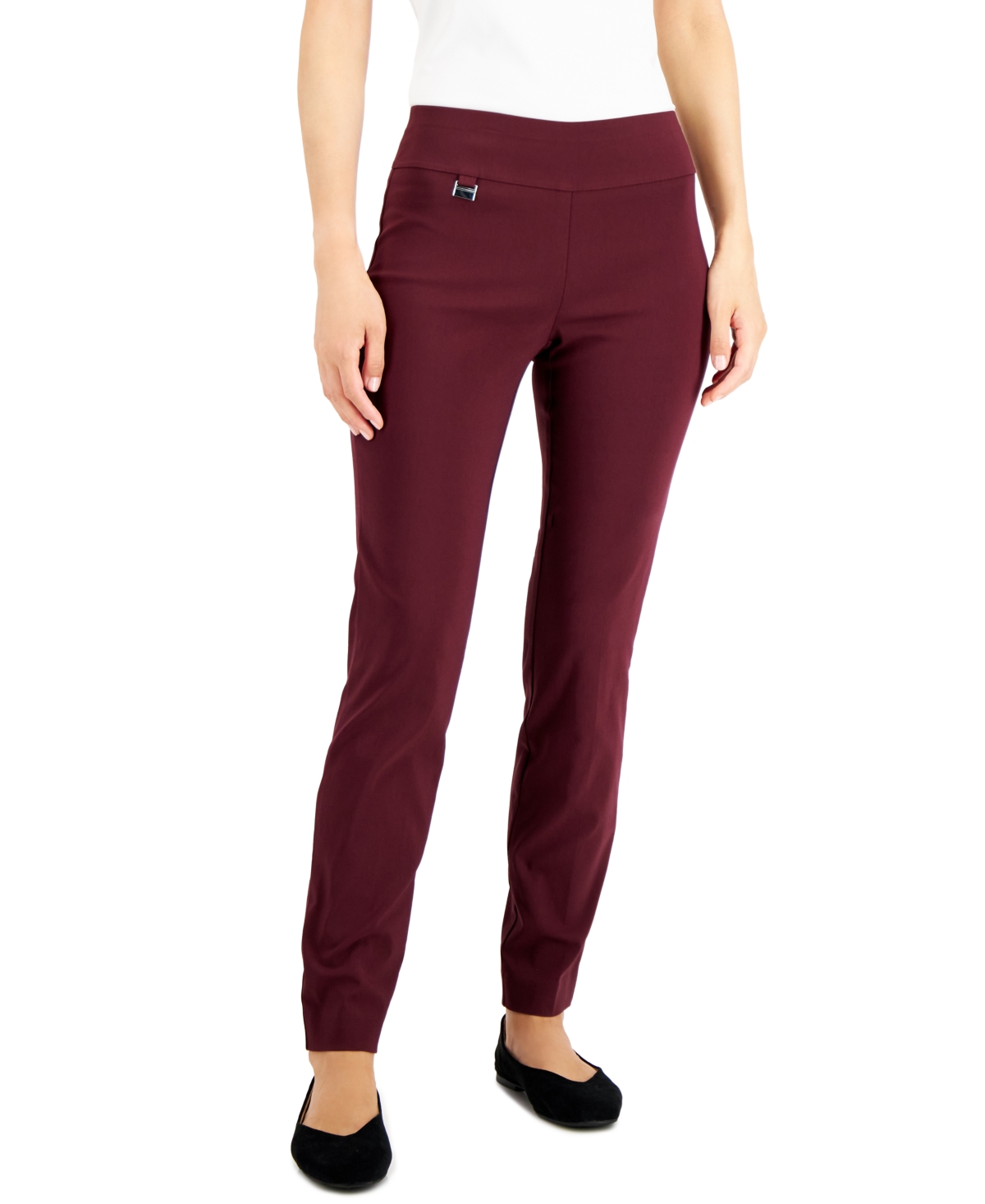 Alfani Women's Tummy-control Pull-on Skinny Pants, Regular, Short And Long Lengths, Created For Macy's In Rich Malbec