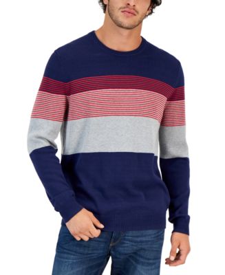 Club Room Men's Striped Sweater, Created for Macy's - Macy's