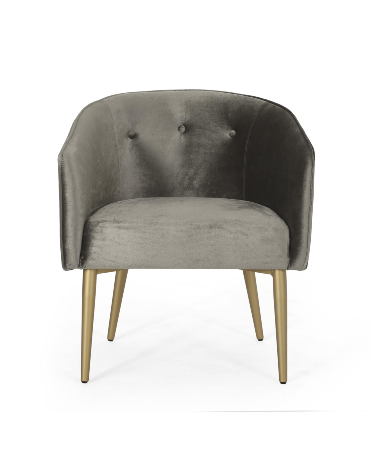 Noble House Deshler Modern Glam Tufted Velvet Dining Chair In Gray