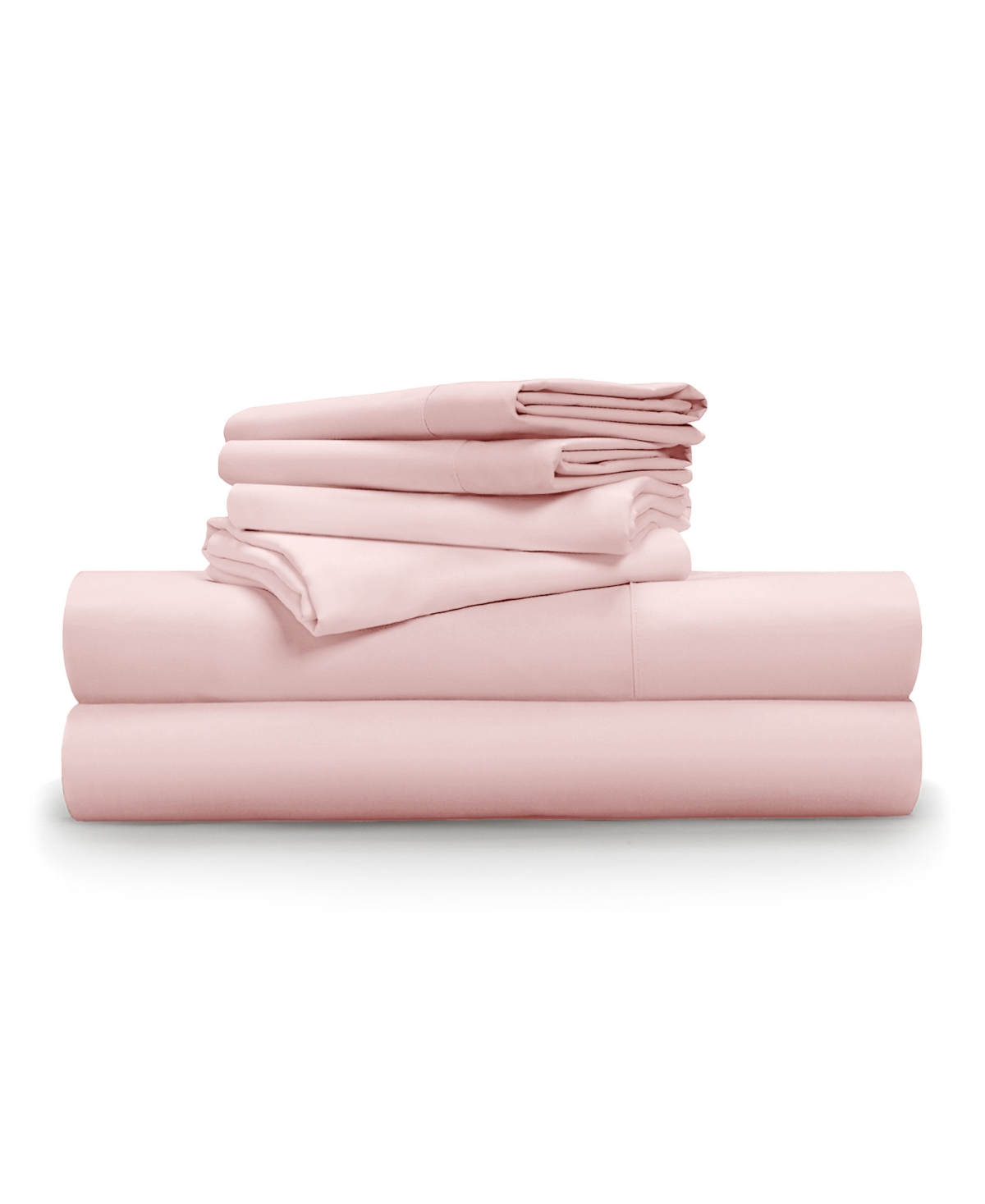 Pillow Gal Luxe Soft & Smooth 6 Piece Sheet Set, Queen In Light Pink