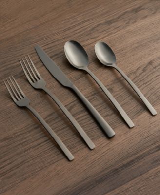 Beacon Black Satin 20-Piece Flatware Set, Service for 4