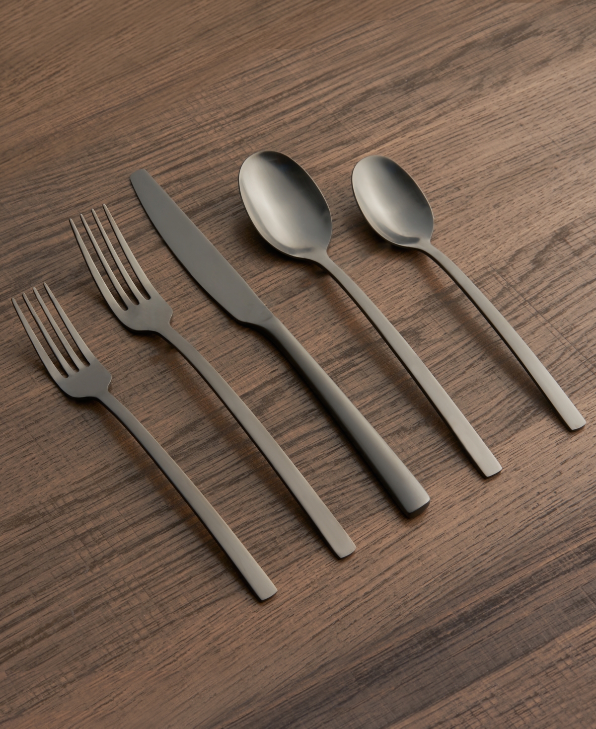Cambridge Silversmiths Beacon Black Satin -Piece Flatware Set