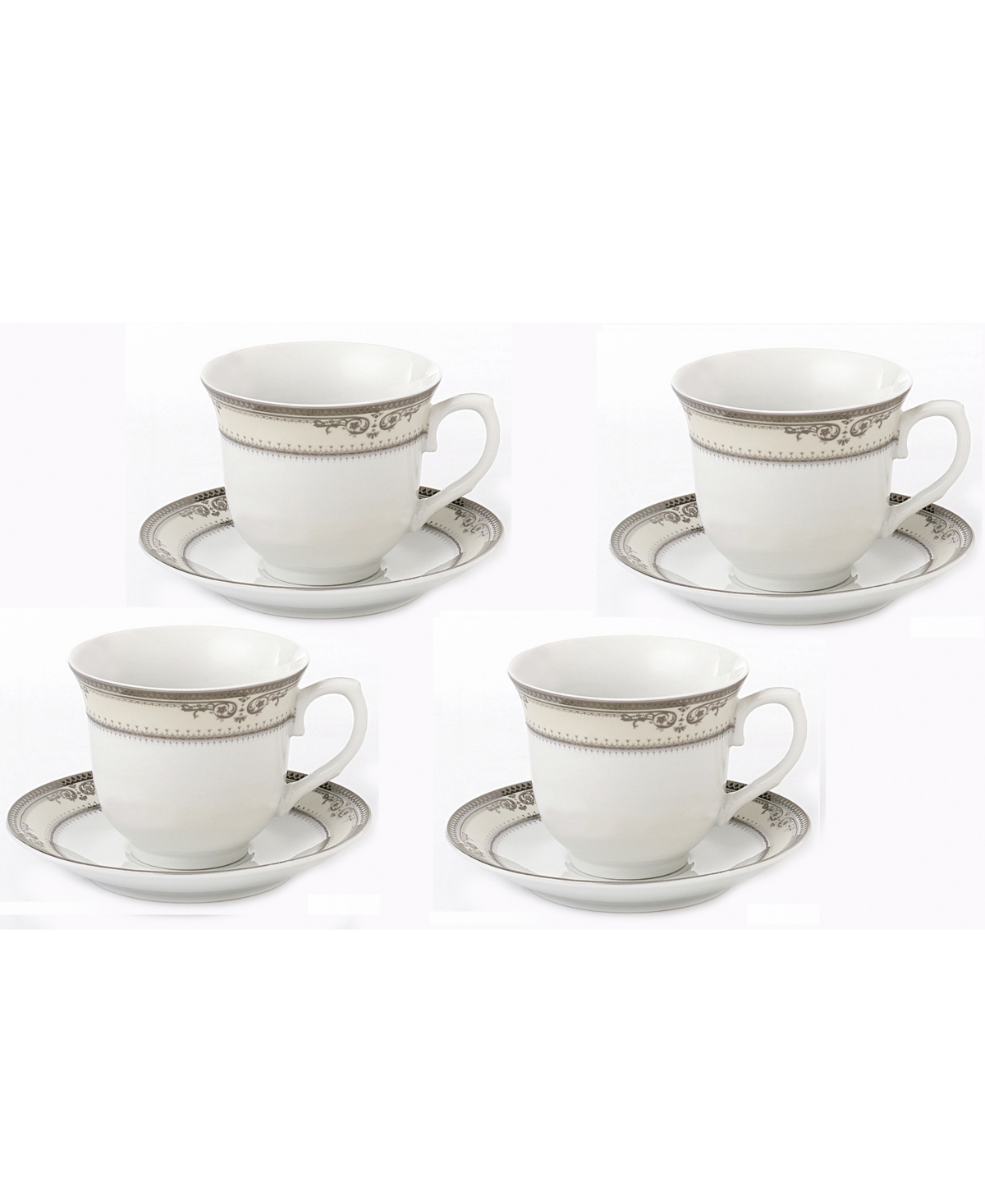 Lorren Home Trends Tea And Coffee Set, 8 Piece In Silver-tone