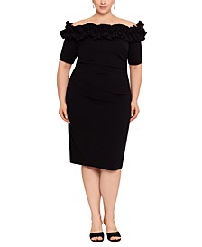 Plus Size Ruffled Off-The-Shoulder Dress