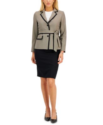 macy's black skirt suit