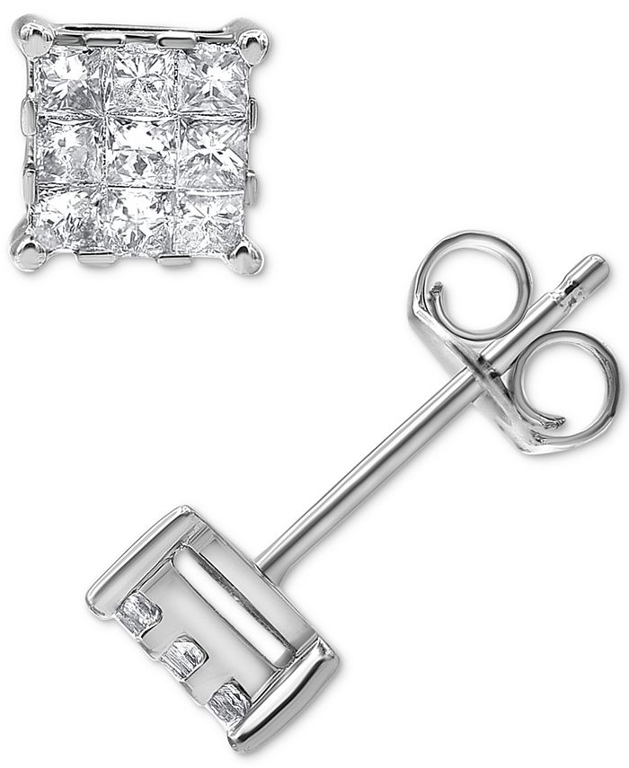 Macy's princess cut diamond earrings sale