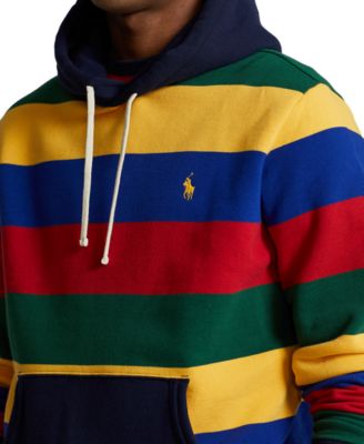 ralph lauren striped fleece hoodie