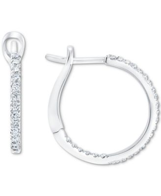 Macy's diamond hoop earrings discount