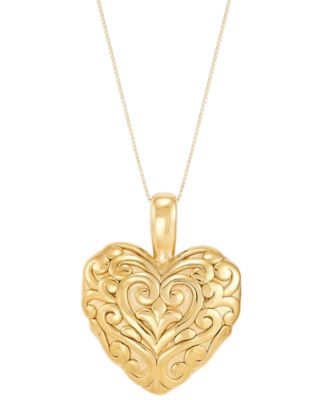 Macy's - Lace Heart 18" Pendant Necklace in 14k Gold
