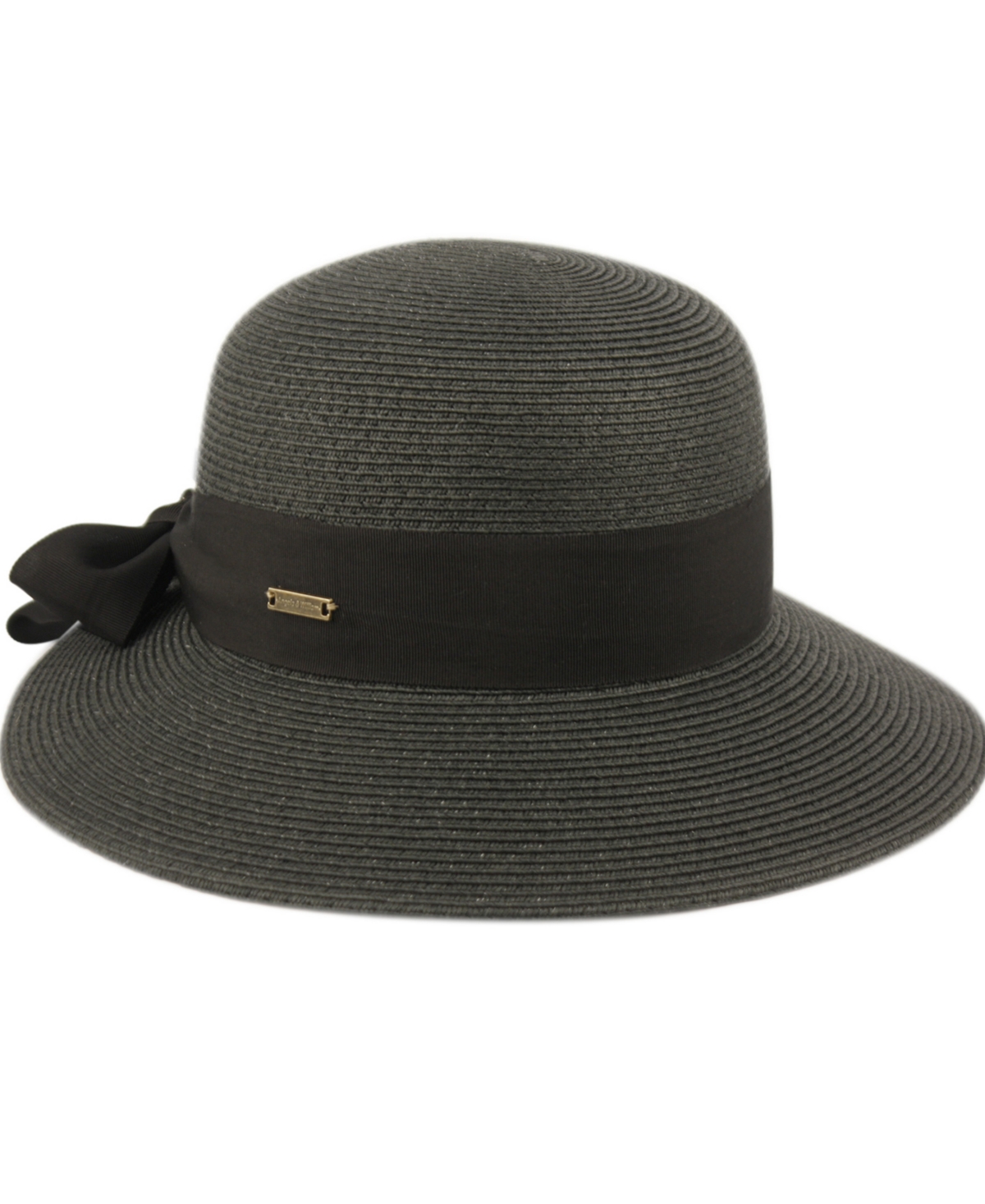 Women's Brimmed Beach Sun Straw Hat - Black