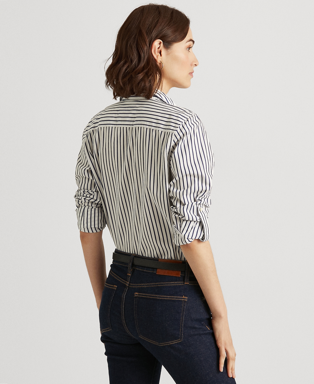 Lauren Ralph Lauren Striped Cotton Shirt -indigo