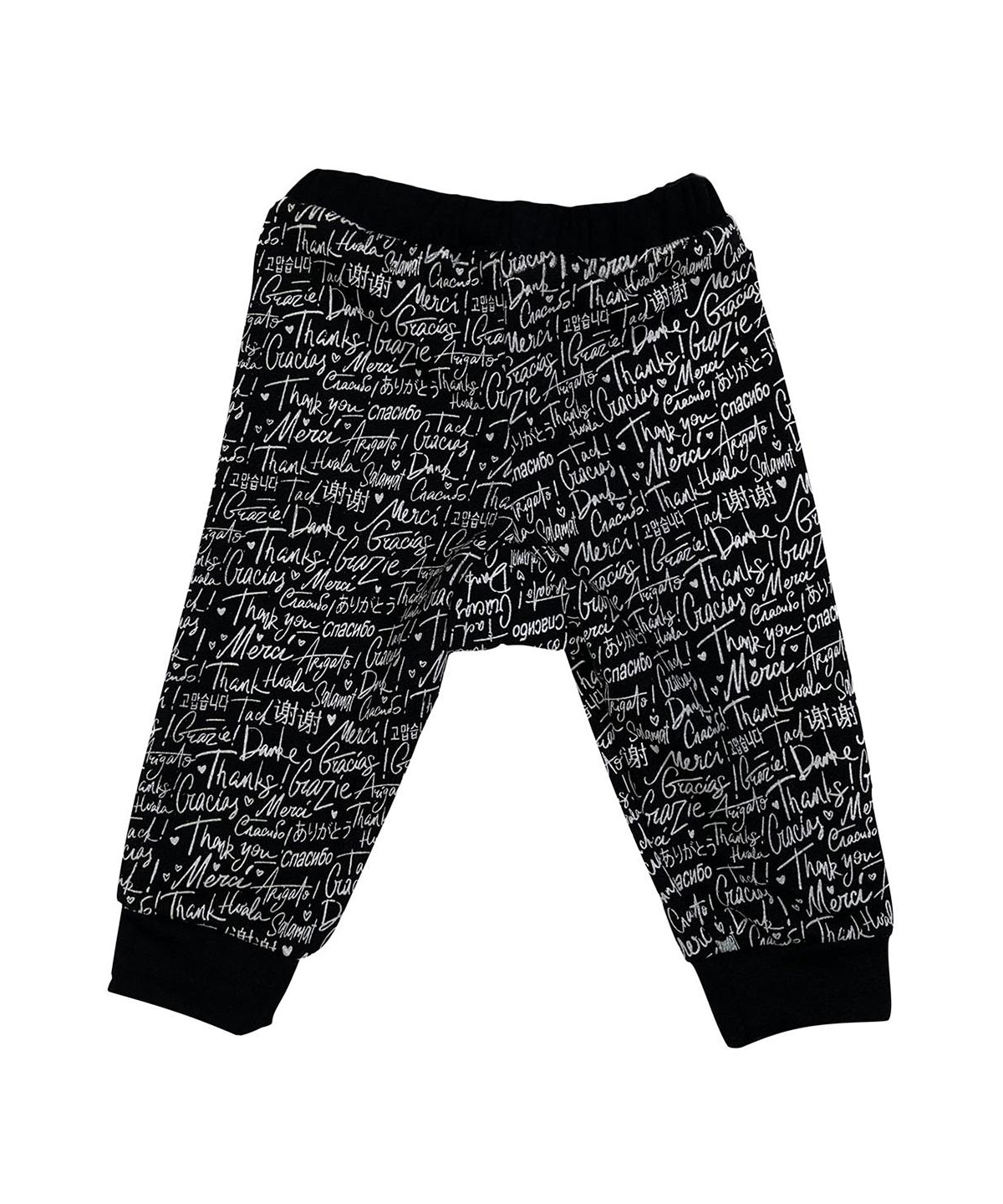 Shop Mixed Up Clothing Baby Boys Thank You Printed Joggers Pants In Black