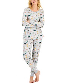 Matching Women's Holiday Dogs Family Pajama Set, Created for Macy's