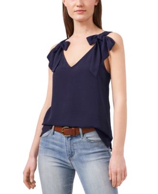 リエルリシェ　Bow tie set Fox mix Ｖ-neck tops CeCe Women's Sleeveless Bow Tie-Shoulder V-Neck Tank Top