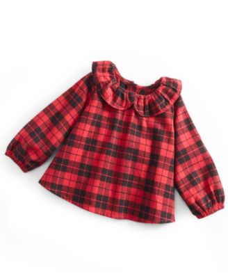 First Impressions - Baby Girls Red Check Top