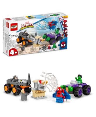 Lego Marvel Spidey and His Amazing Friends Hulk Vs Rhino Truck Showdown Building Kit, 110 Pieces