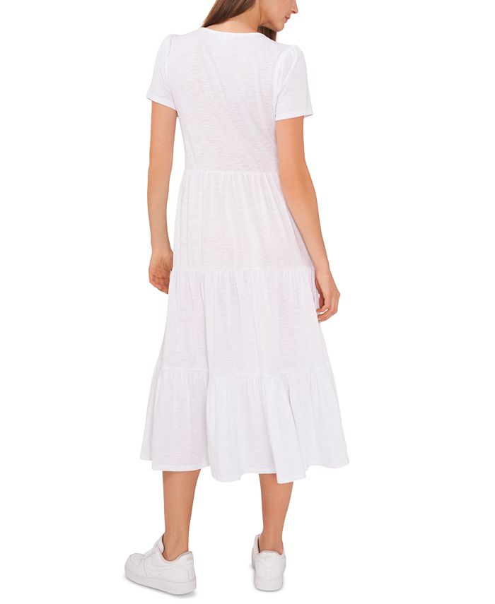 Riley & Rae Lacey Tiered Puff-Sleeve Dress, Created for Macy's ...