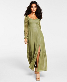 Women's Bustier Side-Slit Ruffled-Trim Dress, Created for Macy's