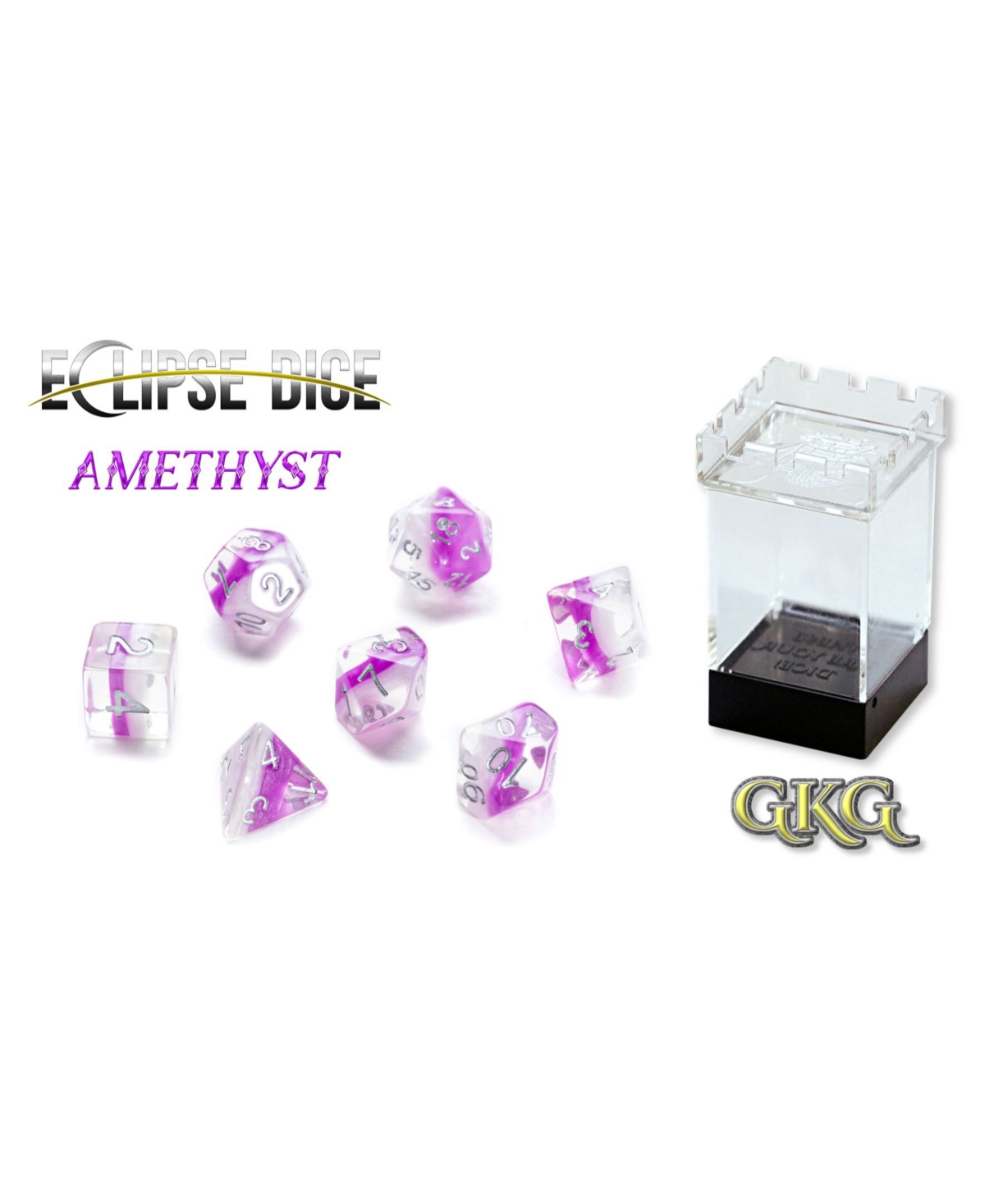 Gatekeeper Games Eclipse Amethyst Dice Set, 8 Pieces In Multi