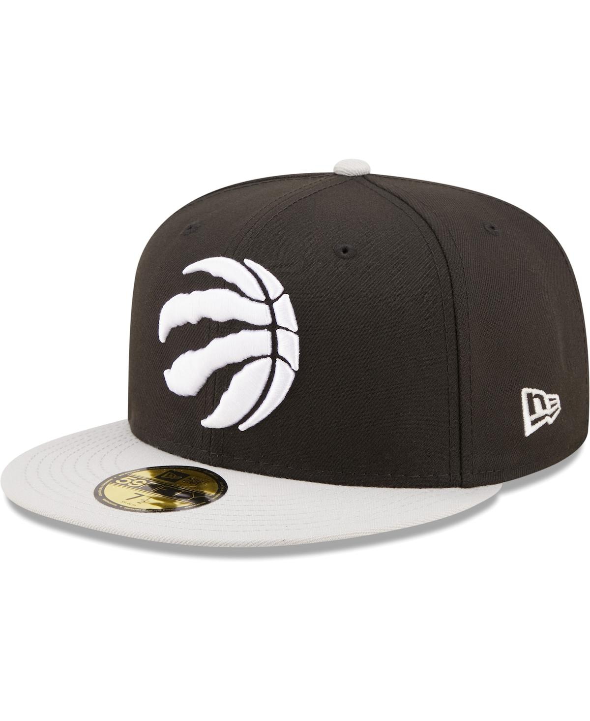 NEW ERA MEN'S NEW ERA BLACK, GRAY TORONTO RAPTORS TWO-TONE COLOR PACK 59FIFTY FITTED HAT