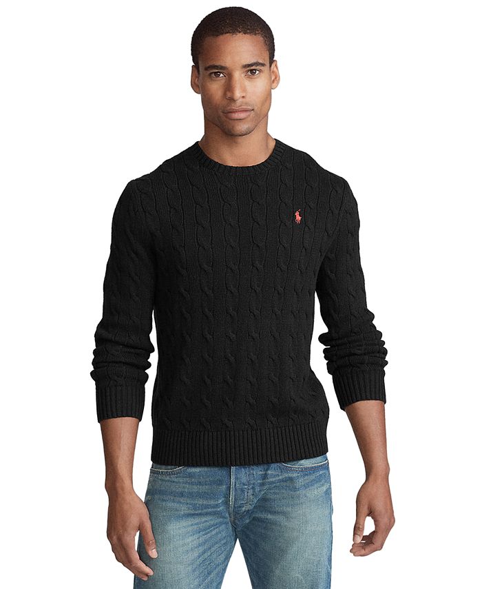 Top 63+ imagen polo ralph lauren men’s cable knit cotton sweater