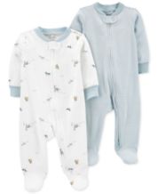  Simple Joys by Carter's Baby Boys' 2-Pack Fleece Footed Sleep  and Play, Light Blue Dogs/White Stripe, Preemie: Clothing, Shoes & Jewelry