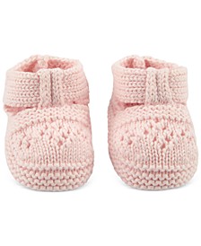 Baby Girls Pink Mary Jane Crochet Booties