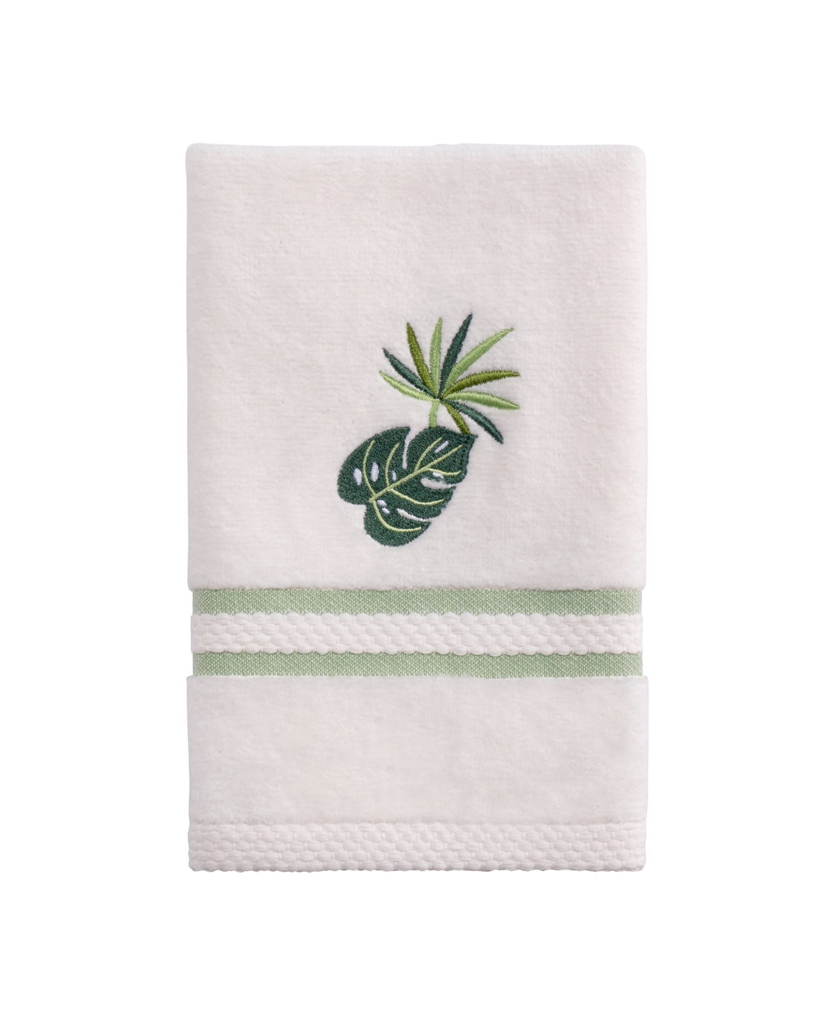 Avanti Viva Palm Decorative Fingertip Towel Bedding In White