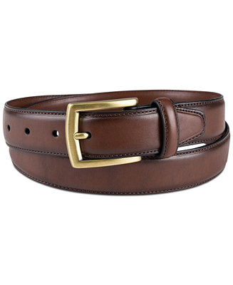 Club Room Men's Burnished Feathered Edge Dress Belt, Created for Macy's ...