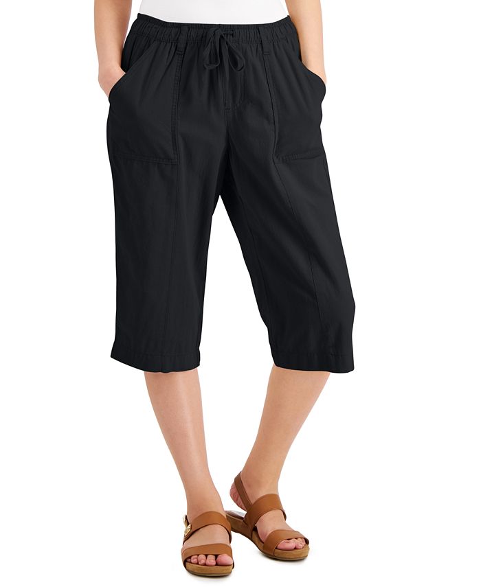 Karen Scott Plus Size Cotton Drawstring Capri Pants, Created for Macy's -  Macy's