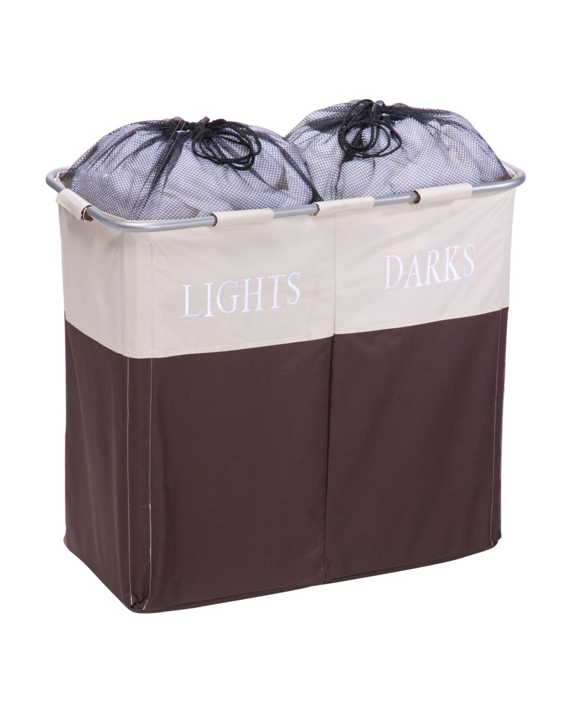 Double Clothes Sorting Hamper - Brown