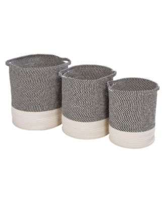 Honey Can Do Storage Organization Two-Tone Cotton Rope Baskets, Set of ...