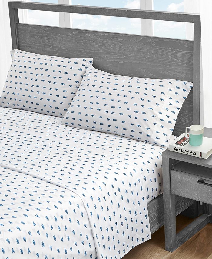 Nautica Cloyster Cotton Percale 3Piece Sheet Set, Twin Macy's