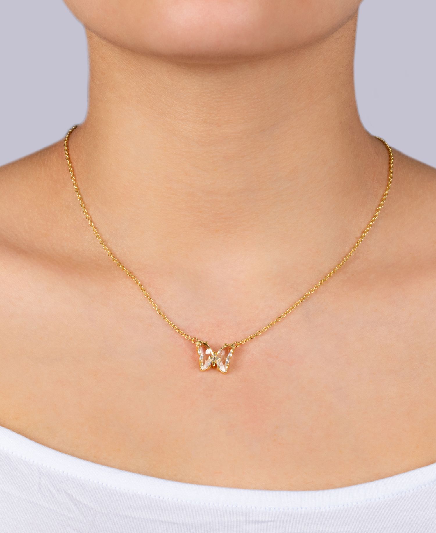 Women's Crystal Butterfly Necklace