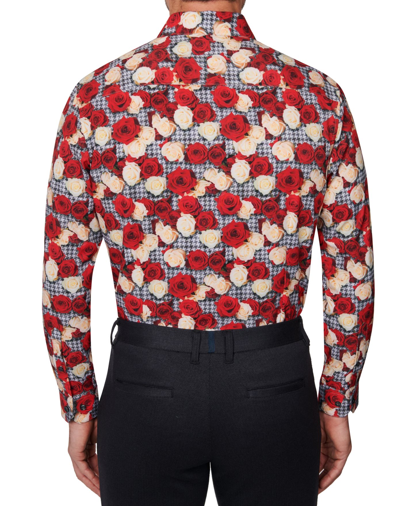 Мужская рубашка Society of Threads Slim Fit Non-Iron Floral-Print Performance Stretch Dress Shirt, цвет: Разноцветный — фото 3
