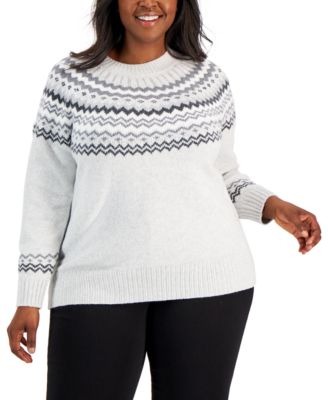 Style & Co - Plus Size Classic Fairisle Sweater