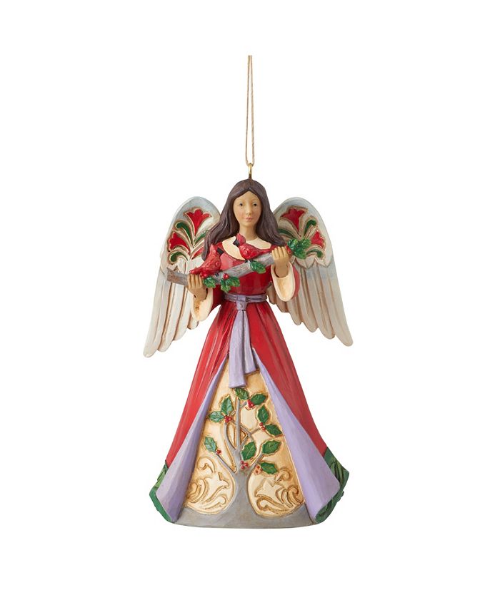 Jim Shore Angel with Holly Ornament - Macy's