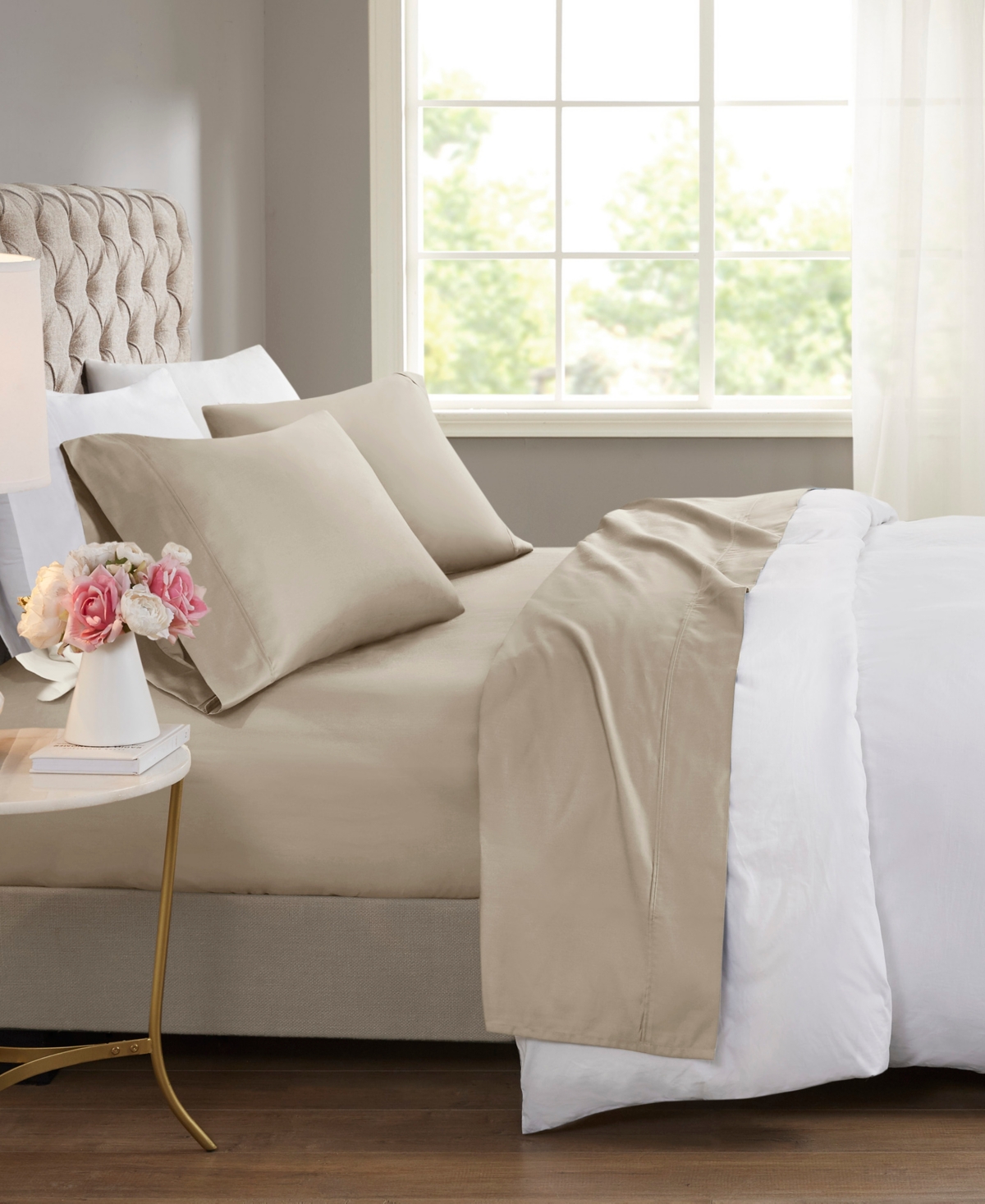 Beautyrest Cooling 600 Thread Count Cotton Blend 4-Pc. Sheet Set,