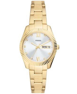 Fossil Women's Scarlette Three Hand, Gold Tone Stainless Steel