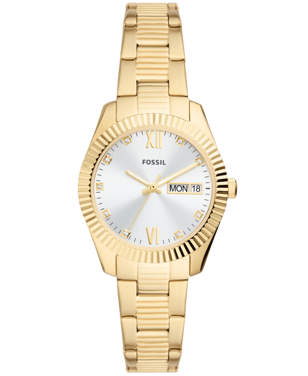 fossil hybrid smartwatch hr scarlette gold tone stainless steel ftw7045