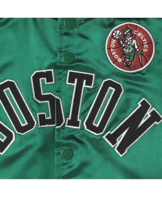 Big Boys Kelly Green Boston Celtics Hardwood Classics Satin Raglan Full-Snap Jacket