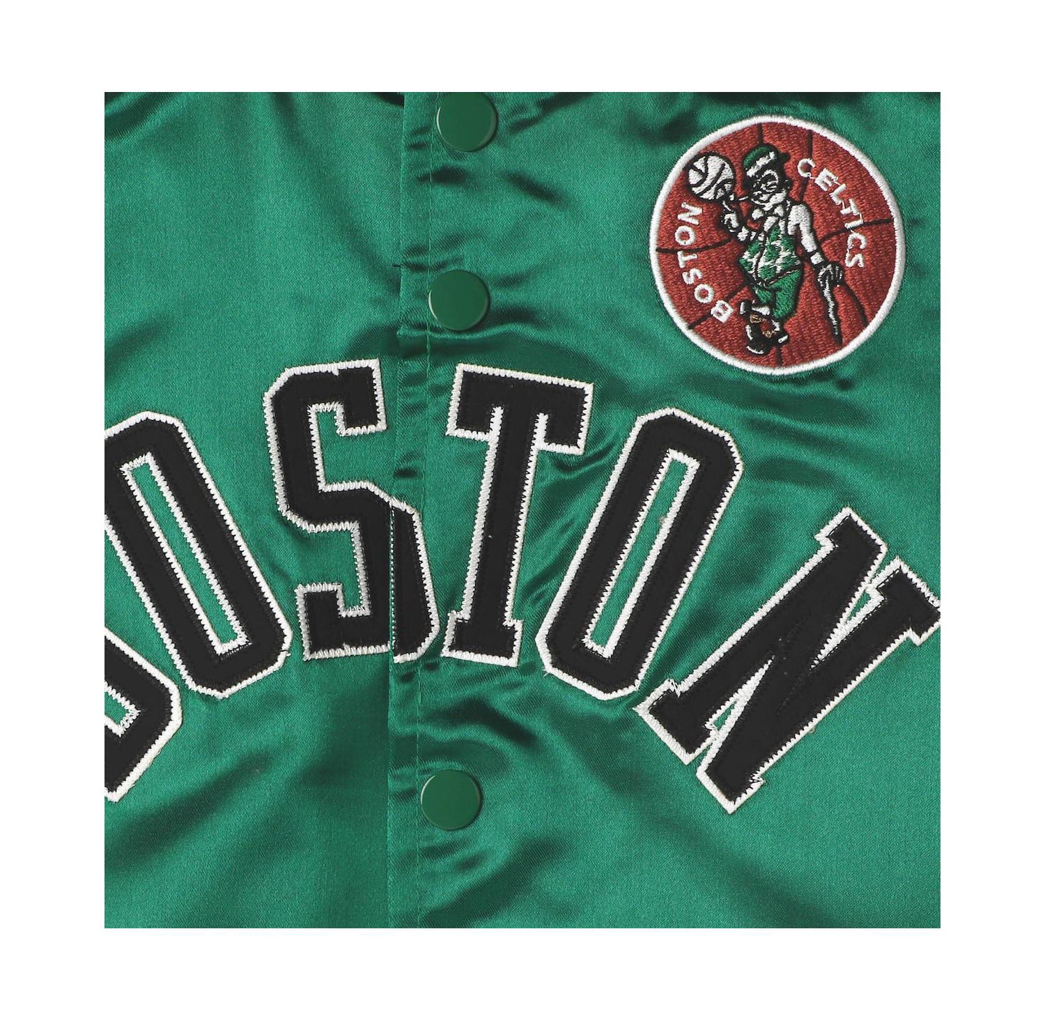 Big Boys Kelly Green Boston Celtics Hardwood Classics Satin Raglan Full-Snap Jacket